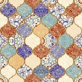 Seamless colorful patchwork in turkish style. Islam, Arabic, Indian, ottoman motifs. Endless pattern can be used for ceramic tile, Royalty Free Stock Photo